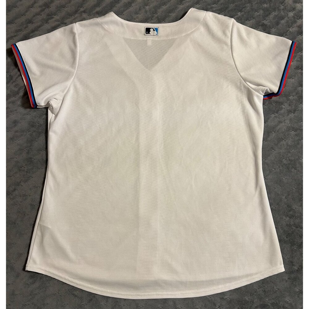 Nike Miami Marlins The Fish Women's White MLB Button-Up Jersey XL Baseball - Picture 2 of 9